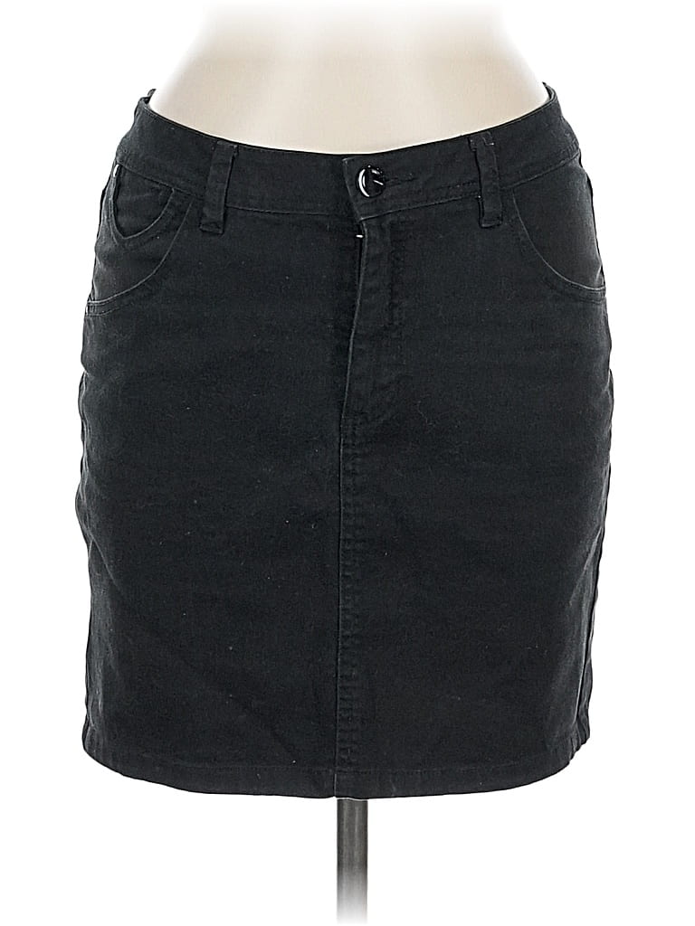 Pre-owned Unbranded Denim Skirt In Black