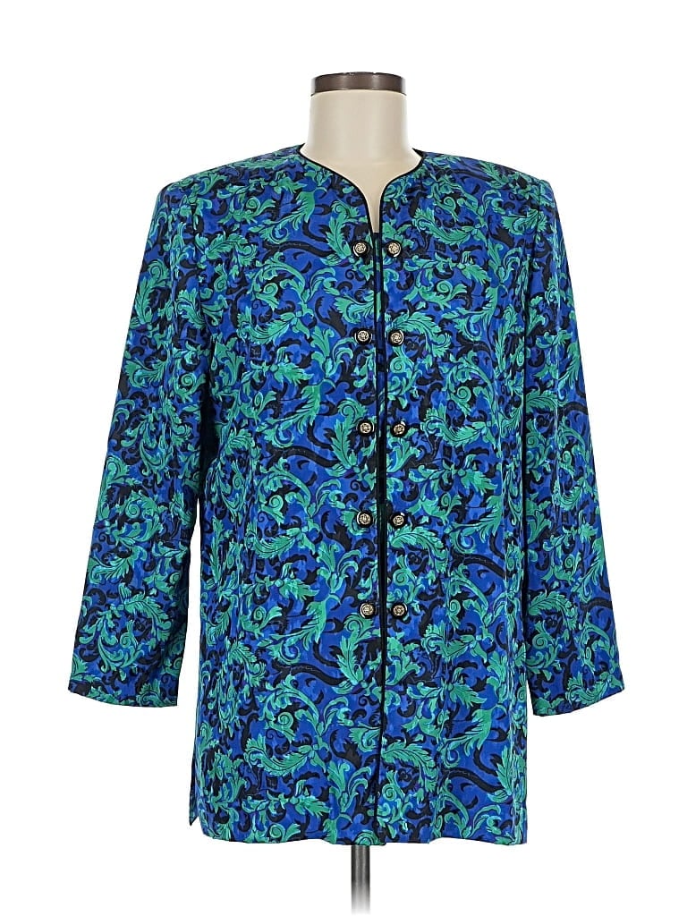 Pre-owned Leslie Fay Blazer Jacket In Blue