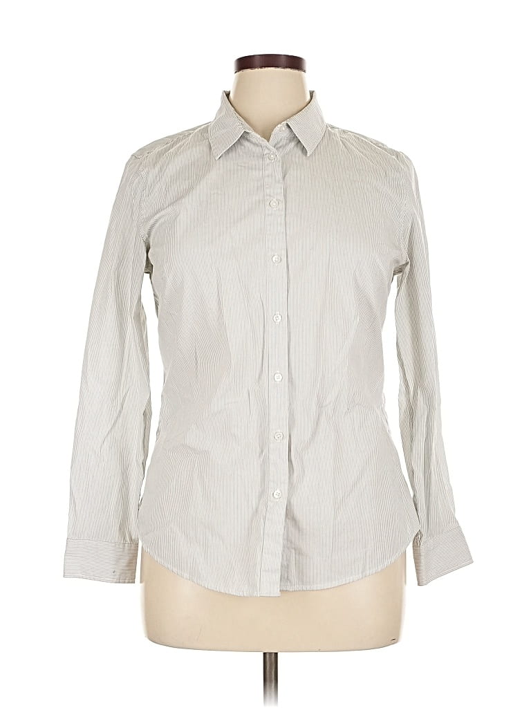 Pre-owned Banana Republic Factory Store Long Sleeve Button Down Shirt In Gray