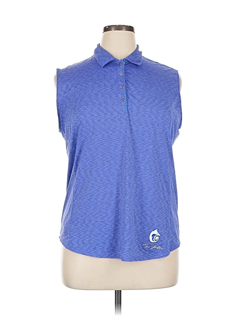 Pre-owned Kate Lord Sleeveless Button Down Shirt In Blue