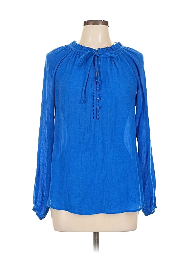 Pre-owned Counterparts Long Sleeve Blouse In Blue