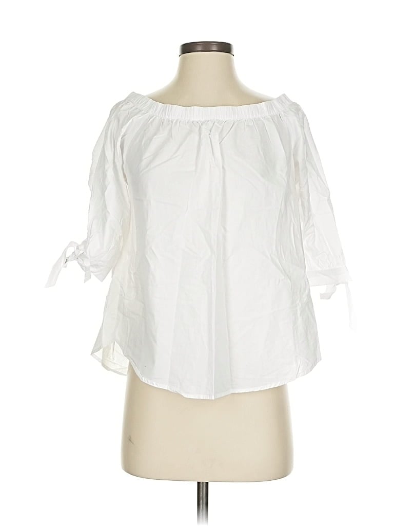 Pre-owned H&m L.o.g.g. 3/4 Sleeve Blouse In White