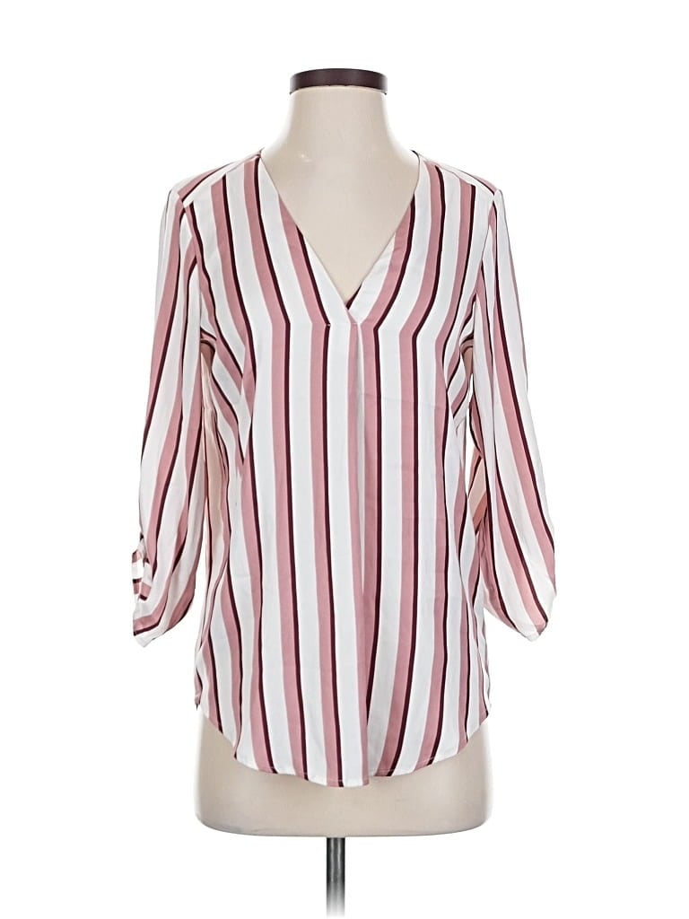 Pre-owned Stradivarius 3/4 Sleeve Blouse In Red