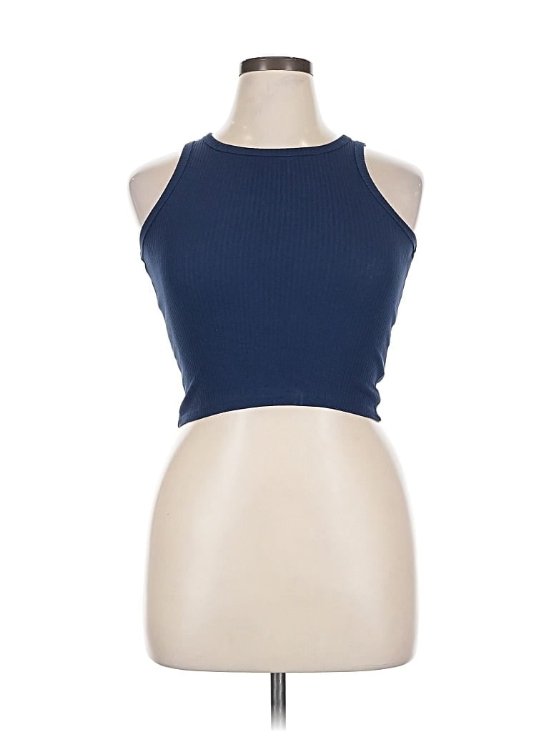 Pre-owned H&m Tank Top Blue Halter Neckline Tops