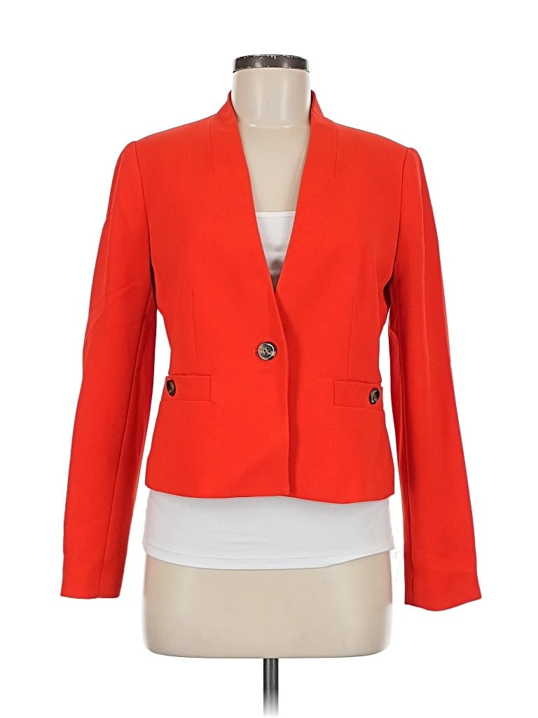 Pre-owned Ann Taylor Blazer Jacket In Orange