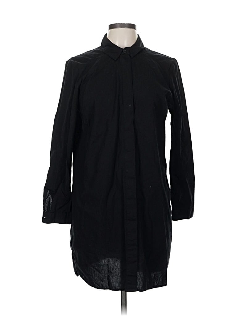 Pre-owned Asos Design 3/4 Sleeve Button Down Shirt In Black