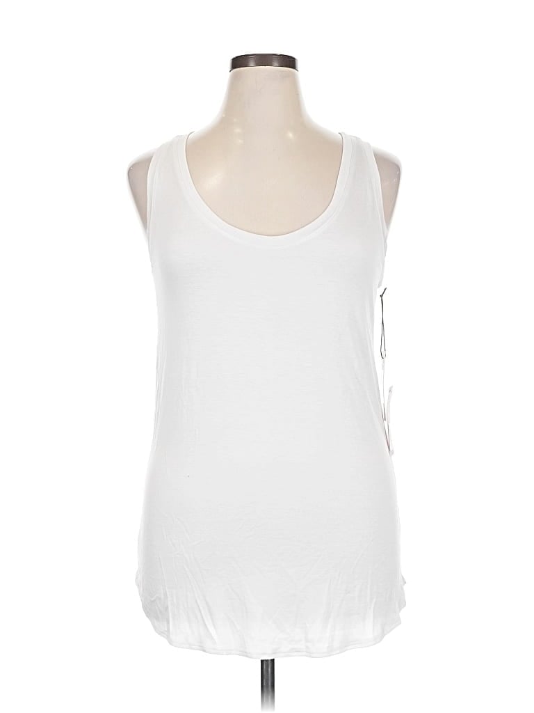 Pre-owned Three Dots Tank Top White Halter Neckline Tops