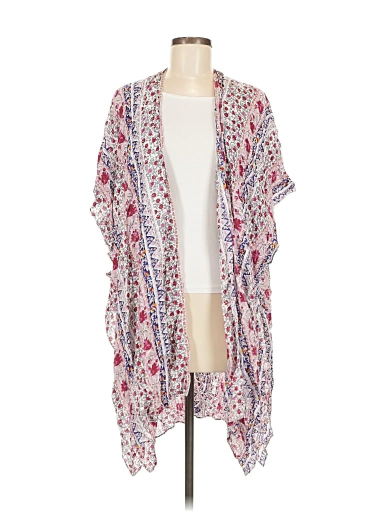 Pre-owned Francesca's Kimono In White