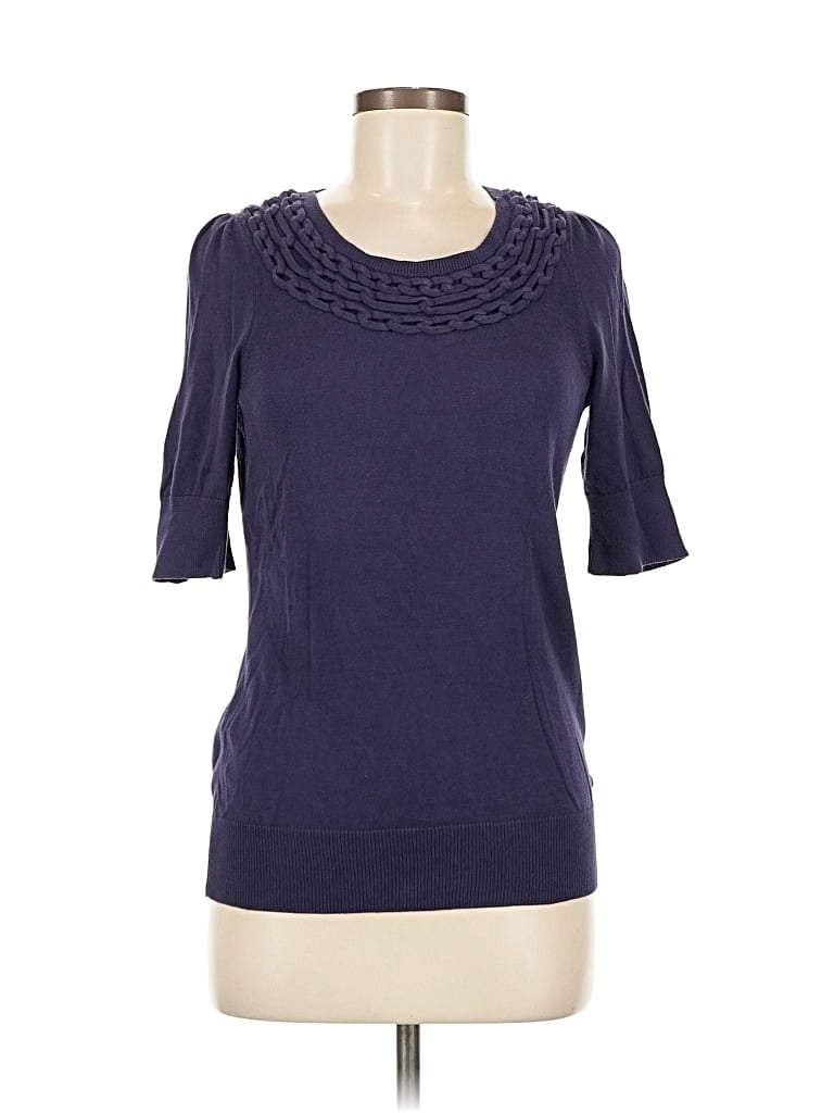 Pre-owned Moth Short Sleeve Top Purple Cowl Neck Tops