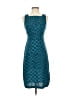 BCBG 100% Polyester Chevron-herringbone Teal Cocktail Dress Size S - photo 1