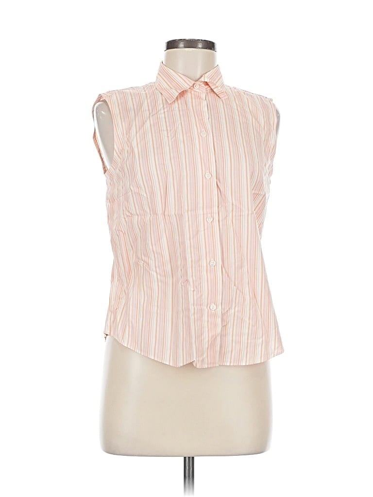 Pre-owned Petite Sophisticate Sleeveless Button Down Shirt In Pink