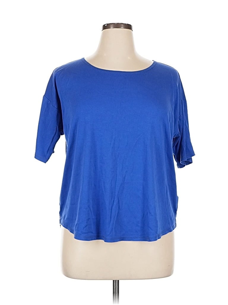 Pre-owned Lands' End Short Sleeve T-shirt In Blue