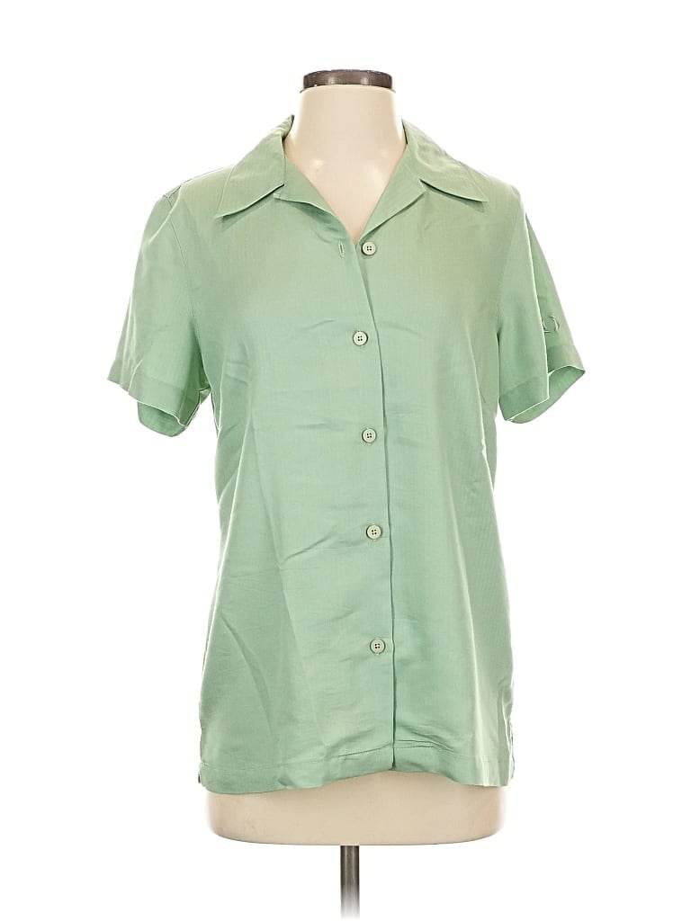 Pre-owned Assorted Brands Short Sleeve Blouse In Green