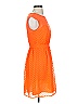 J.Crew 100% Polyester Chevron-herringbone Orange Cocktail Dress Size 00 - photo 4