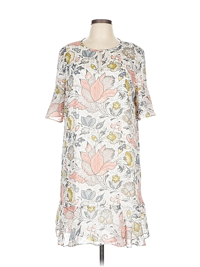 Pre-owned Ann Taylor Loft Casual Dress In White