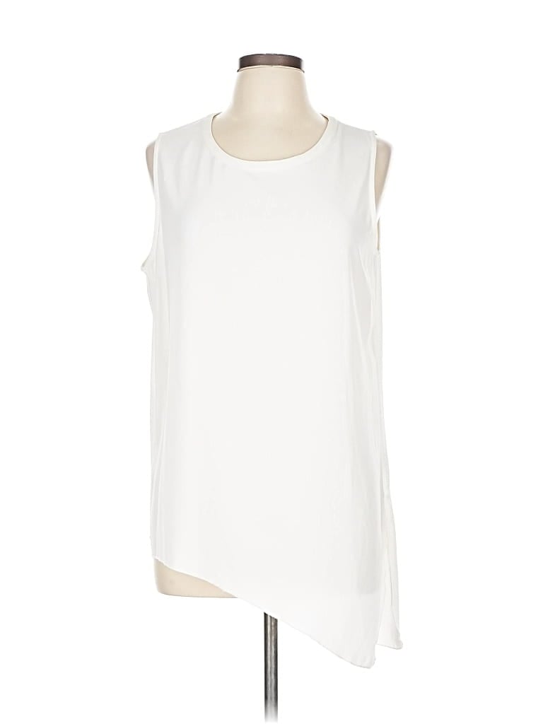 Pre-owned Calvin Klein Sleeveless Blouse In White