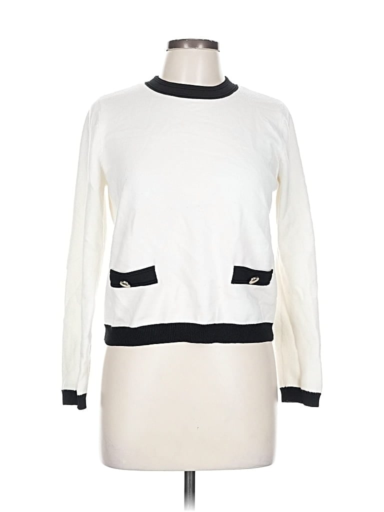 Pre-owned Ann Taylor Pullover Sweater In White