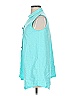 Soft Surroundings 100% Cotton Teal Sleeveless Button-Down Shirt Size XS - photo 5