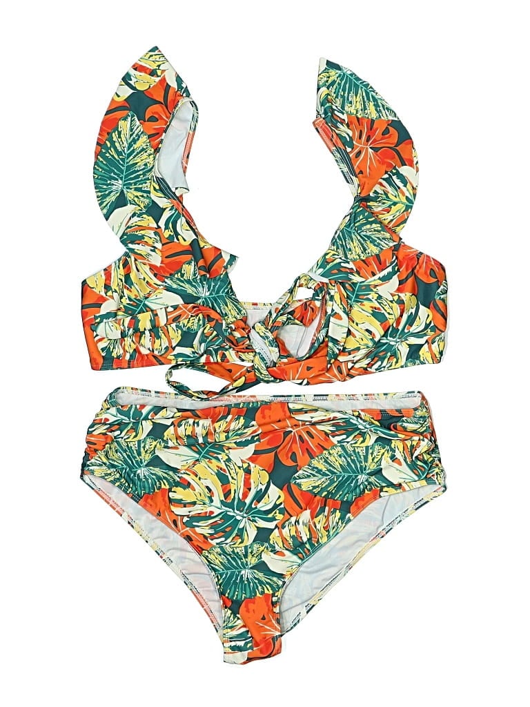 Pre-owned Unbranded Two Piece Swimsuit In Orange