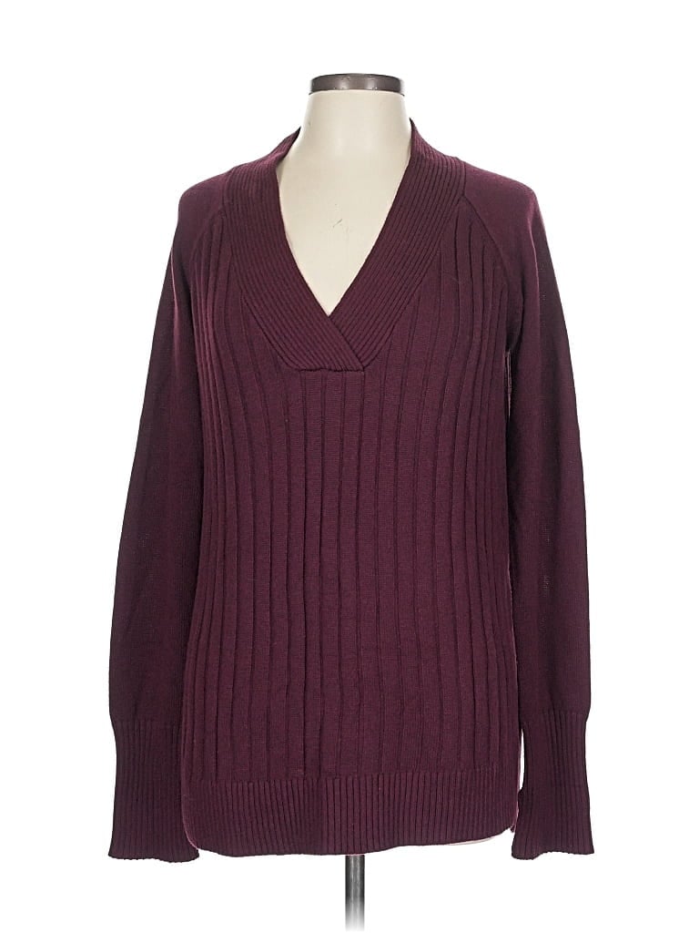 Pre-owned White House Black Market Pullover Sweater In Burgundy
