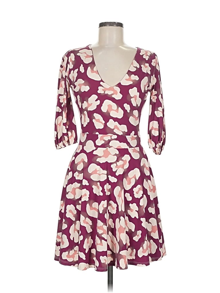 Pre-owned Assorted Brands Cocktail Dress In Burgundy