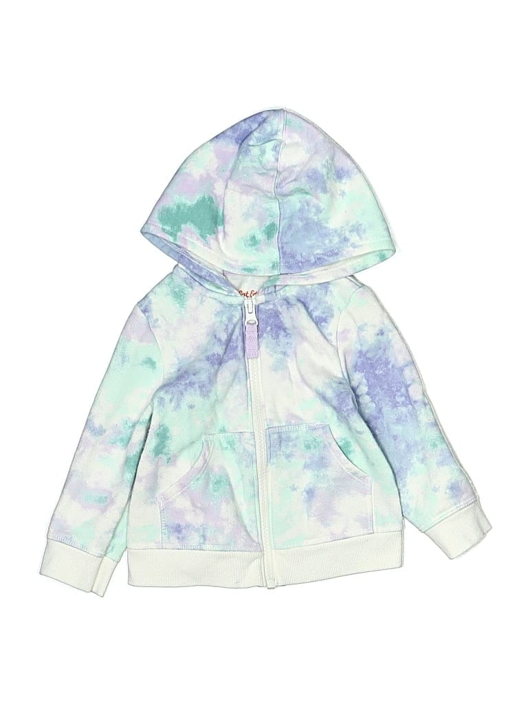 Pre-owned Cat & Jack Babies' Zip Up Hoodie In White