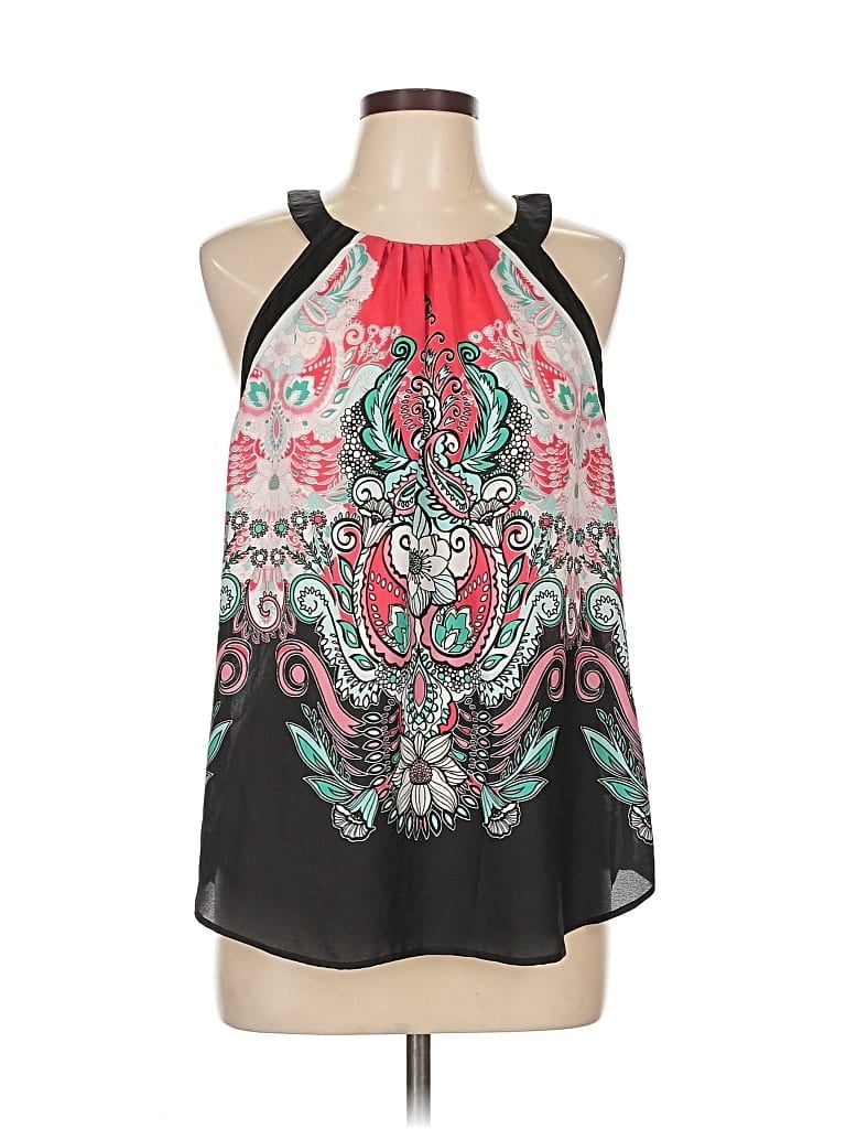 Pre-owned New York And Company Sleeveless Blouse In Black