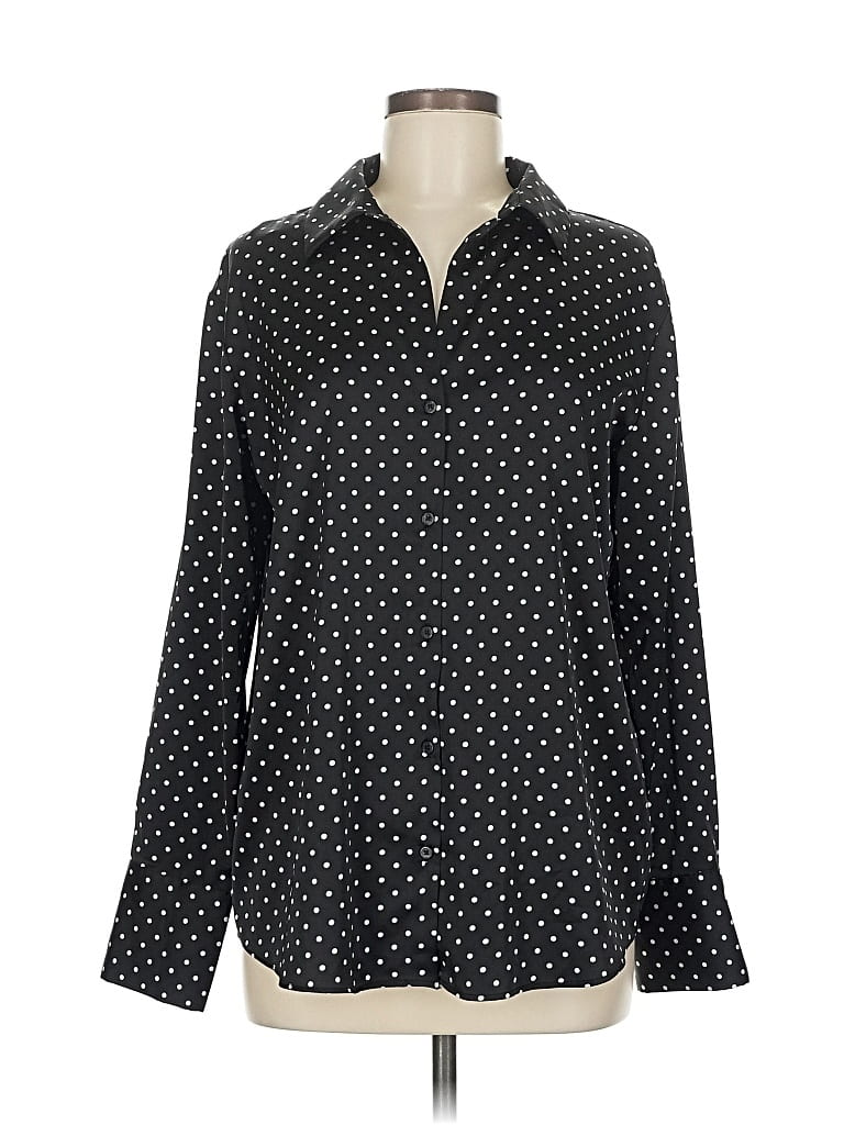 Pre-owned Maison D' Amelie Long Sleeve Blouse In Black
