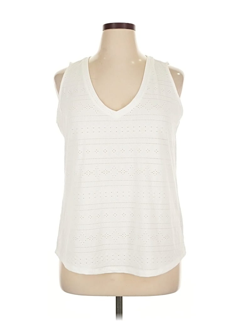 Pre-owned Colleen Lopez Sleeveless Blouse In White