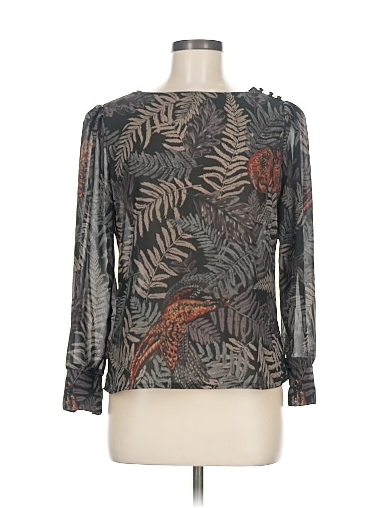 Pre-owned Jonathan Martin Long Sleeve Blouse In Black
