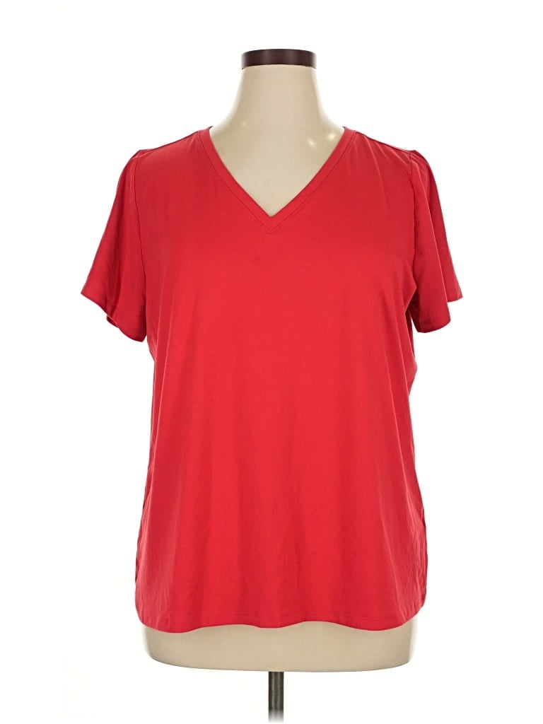 Pre-owned Any Body Short Sleeve T-shirt In Red