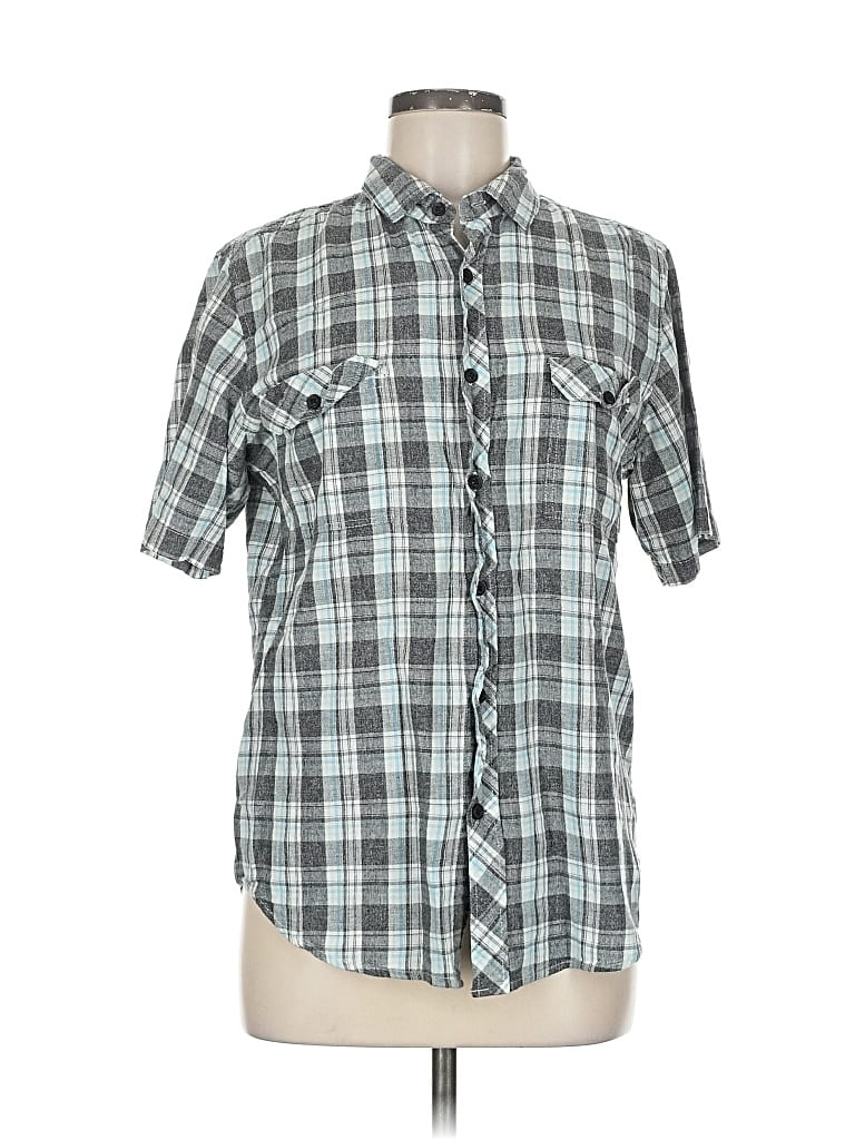 Pre-owned Billabong Short Sleeve Button Down Shirt In Gray