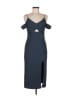 Topshop Solid Blue Cocktail Dress Size 6 - photo 1
