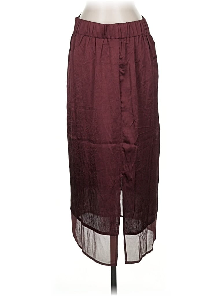 Pre-owned Pleione Casual Skirt In Burgundy