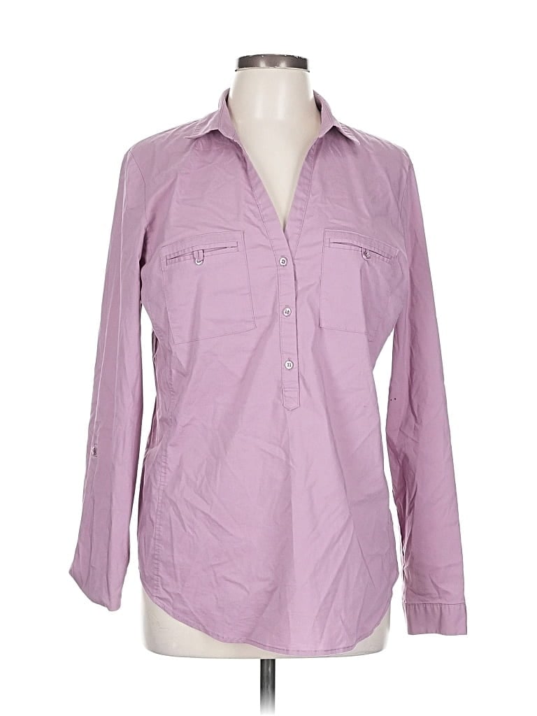 Pre-owned 7th Avenue Design Studio New York & Company Long Sleeve Button Down Shirt In Purple