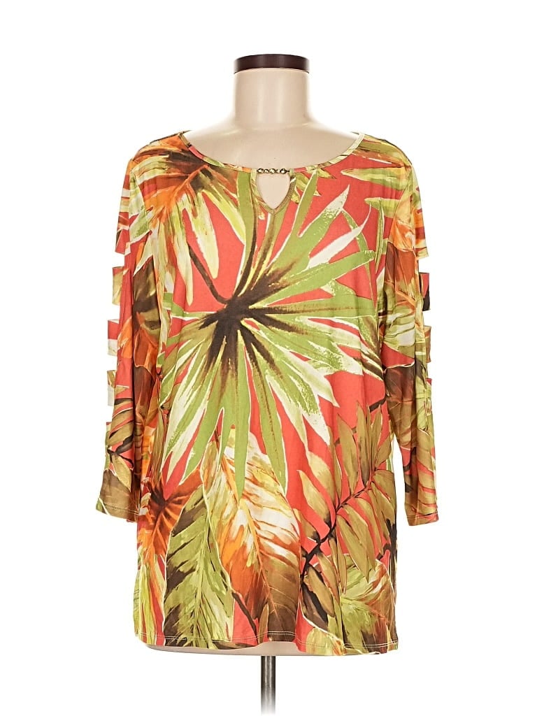 Pre-owned Alfred Dunner 3/4 Sleeve Blouse In Orange