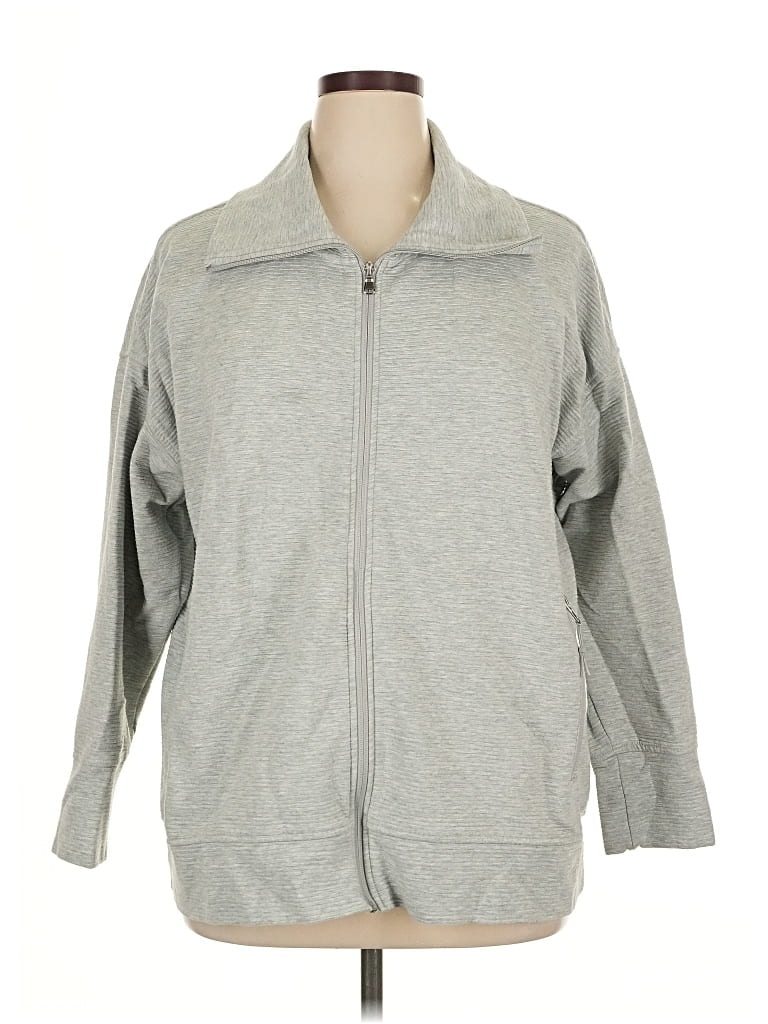 Pre-owned Active By Old Navy Zip Up Hoodie In Gray