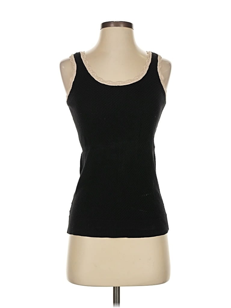 Pre-owned Ann Taylor Loft Sleeveless Top Black Scoop Neck Tops