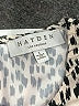 Hayden 100% Polyester Animal Print Ivory Short Sleeve Top Size L - photo 7