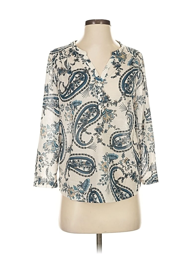 Pre-owned H&m 3/4 Sleeve Blouse In White