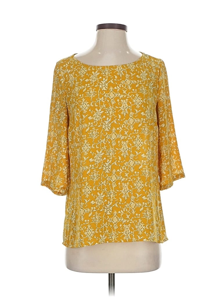 Pre-owned Hd In Paris 3/4 Sleeve Blouse In Yellow
