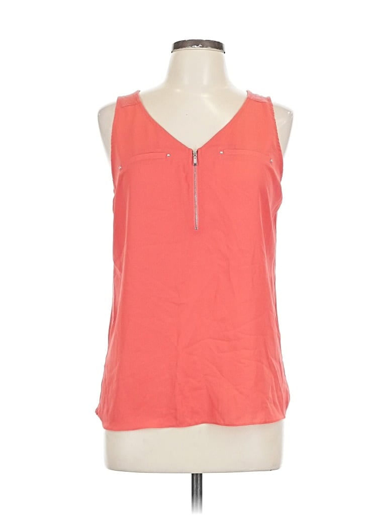 Pre-owned Fortune + Ivy Sleeveless Top Orange V-neck Tops