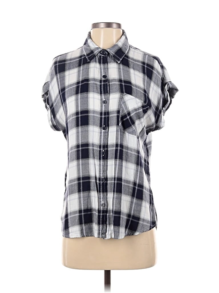 Click to view more detailed imagery on our partner's website Pre-owned Cosmic Blue Love Short Sleeve Button Down Shirt In Silver