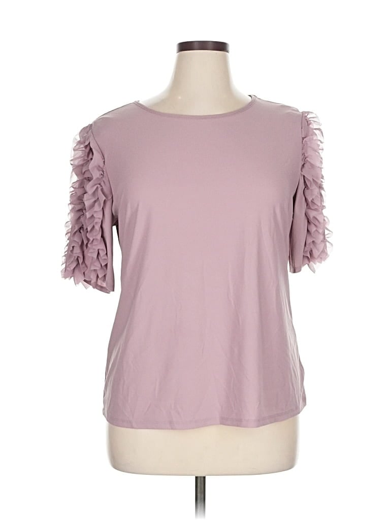 Click to view more detailed imagery on our partner's website Pre-owned By Design Short Sleeve Top Pink Ruffles Neckline Tops