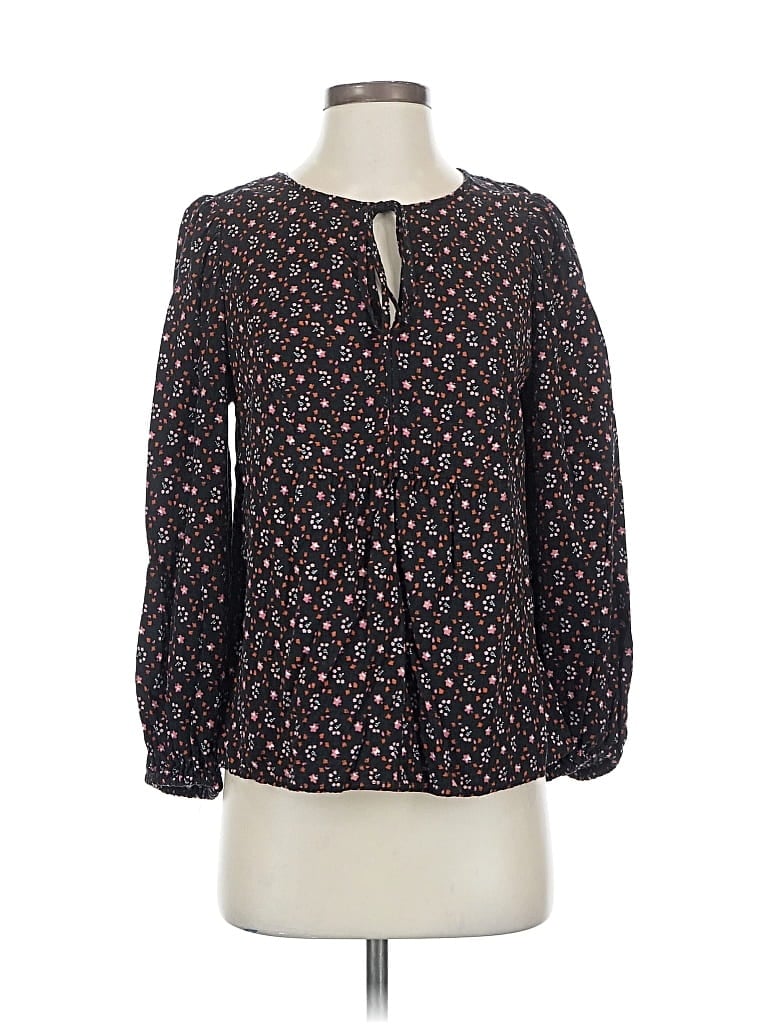 Pre-owned Universal Thread Long Sleeve Blouse In Black