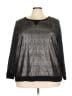 Apt. 9 100% Polyester Metallic Silver Black Pullover Sweater Size 3X - photo 1