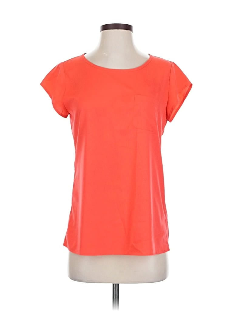 Pre-owned Banana Republic Factory Store Short Sleeve Top Orange Scoop Neck Tops