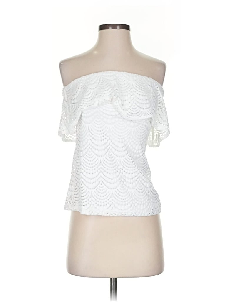 Lilly Pulitzer Short Sleeve Top White Strapless Neckline Tops