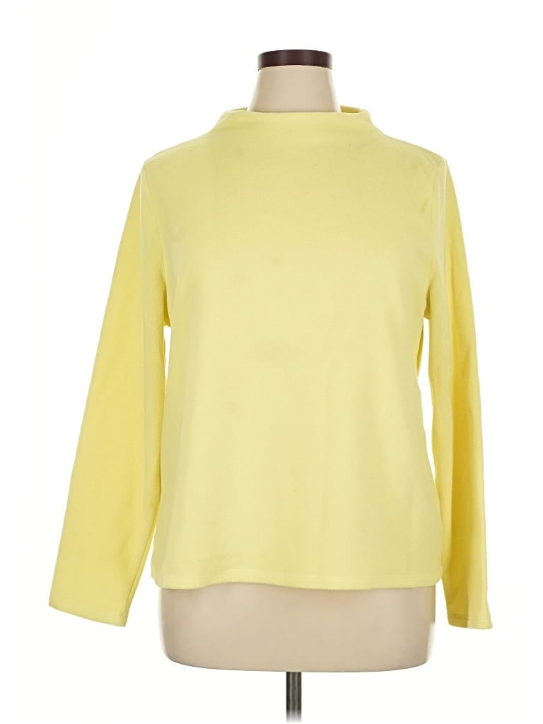 Pre-owned Talbots Fleece Jacket In Yellow