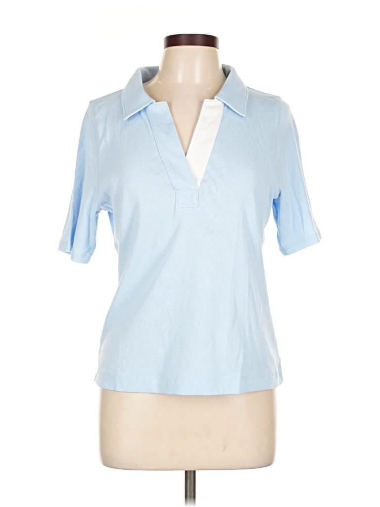Pre-owned On 34th Short Sleeve Blouse In Blue
